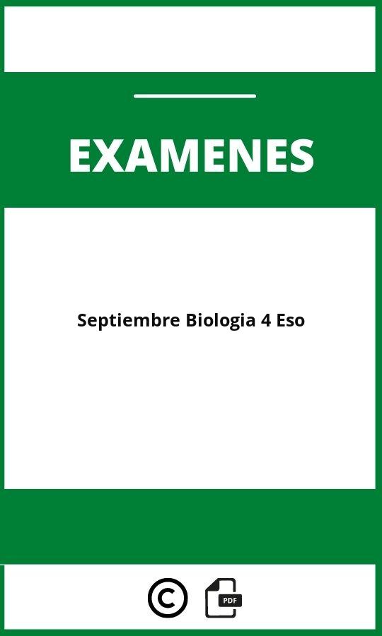 Examen De Septiembre Biologia 4 Eso