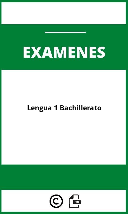 Examen Lengua 1 Bachillerato