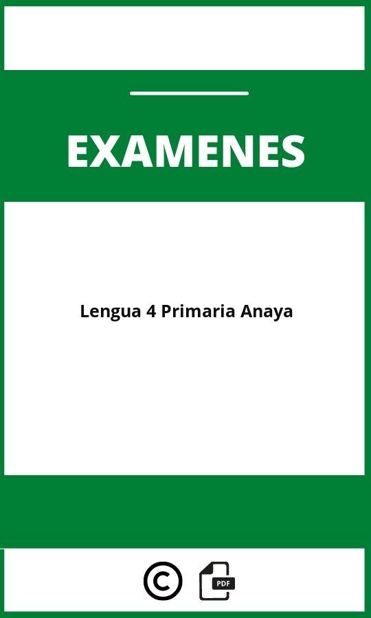 Examen Lengua 4 Primaria Anaya