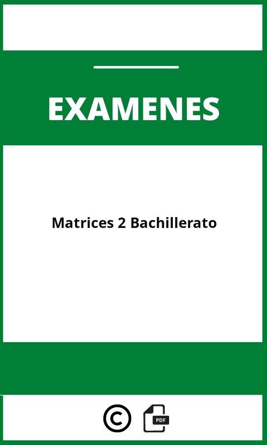 Examen Matrices 2 Bachillerato