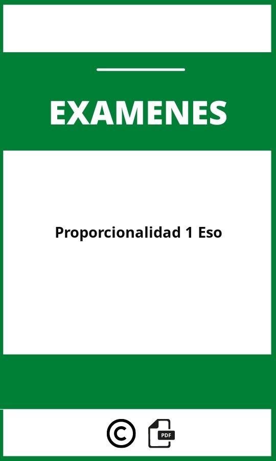 Examen Proporcionalidad 1 Eso Pdf